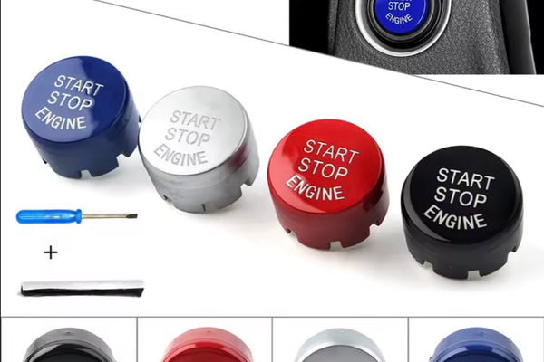 🔘 Nakładka przycisku START / STOP ENGINE do BMW – zestaw montażowy