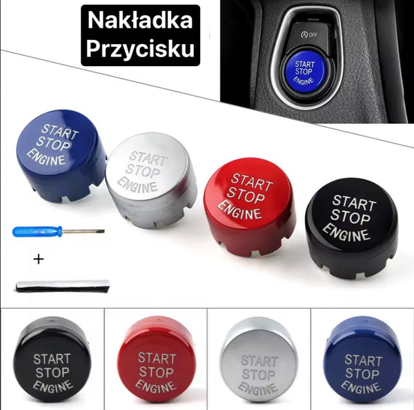 🔘 Nakładka przycisku START / STOP ENGINE do BMW – zestaw montażowy