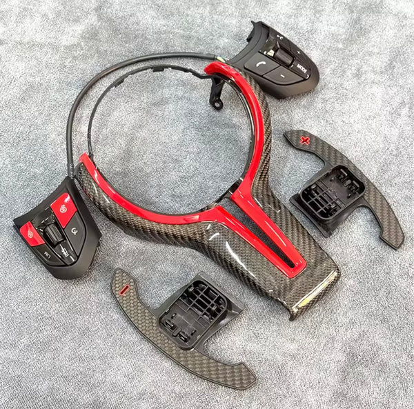 Zestaw karbonowych akcesoriów do oryginalnej kierownicy BMW M Pakiet - 3 warianty