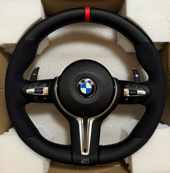 🔴🔵Sportowa kierownica BMW M – czerwony lub niebieski pasek (do wyboru) M5 - F -Series